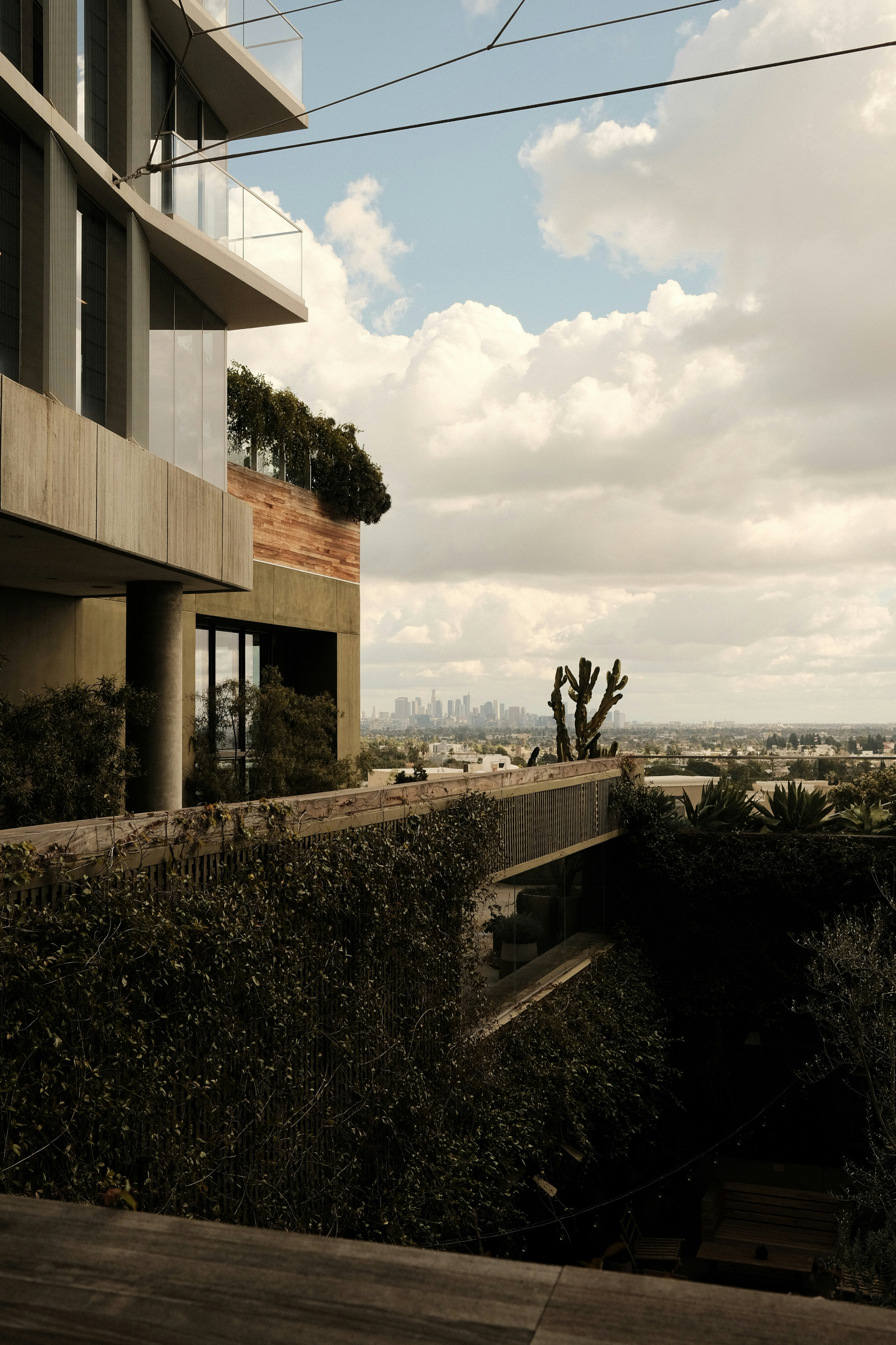 a tall building with lots of windows on top of it