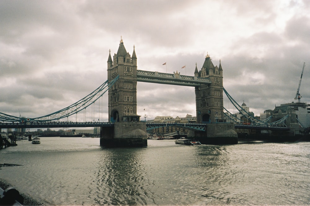 a view of a bridge over a body of water