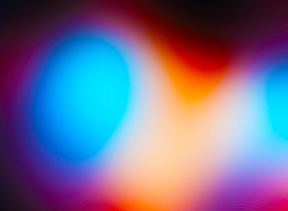 a blurry image of blue and orange circles