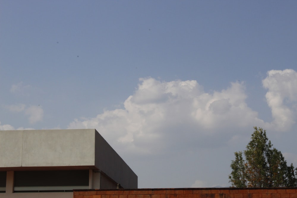 a view of a building with a sky background