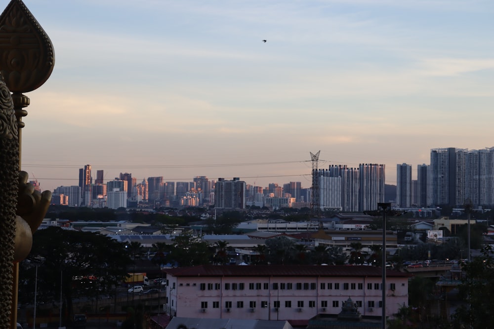 a view of a city from a distance