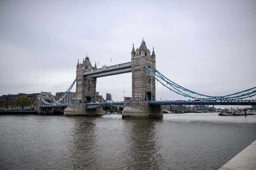 a view of a bridge over a body of water