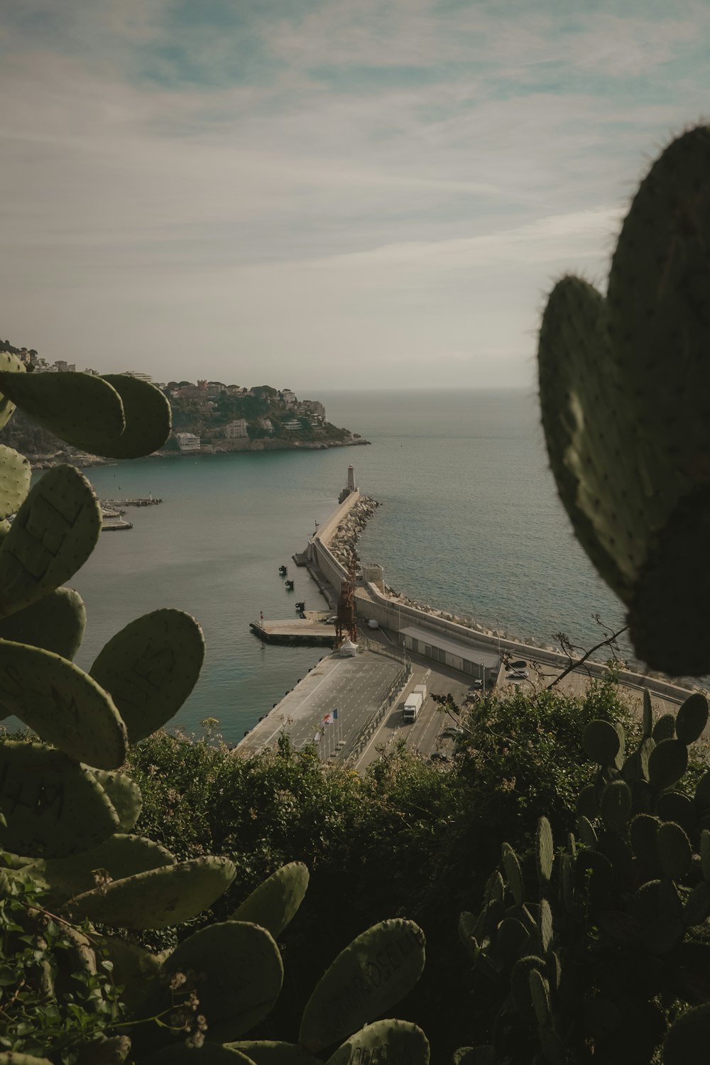 a view of a body of water from a hill