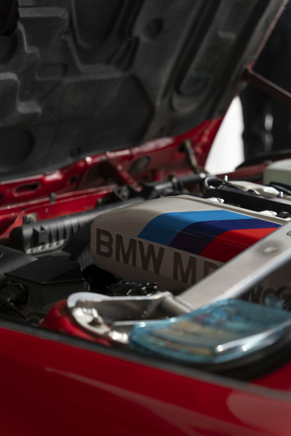 a close up of the engine of a car