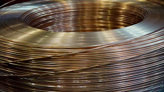 a coil of copper wire on a table