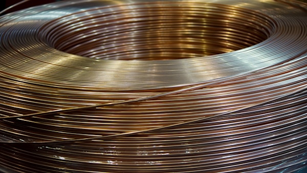 Coiled industrial copper wire