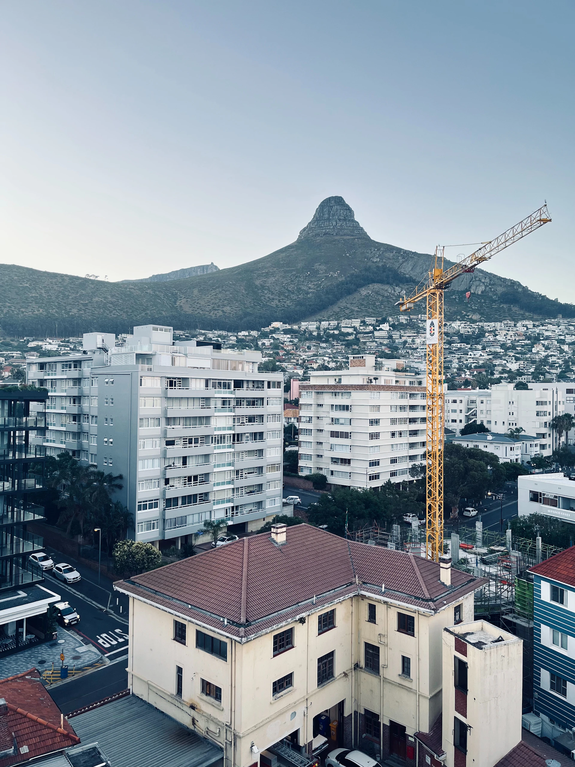 a building with a crane on top of it