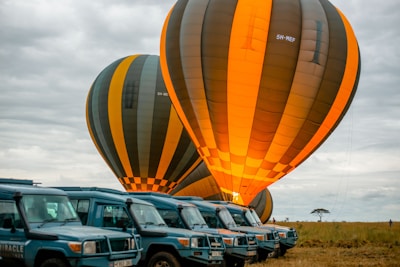a bunch of hot air balloons in the sky