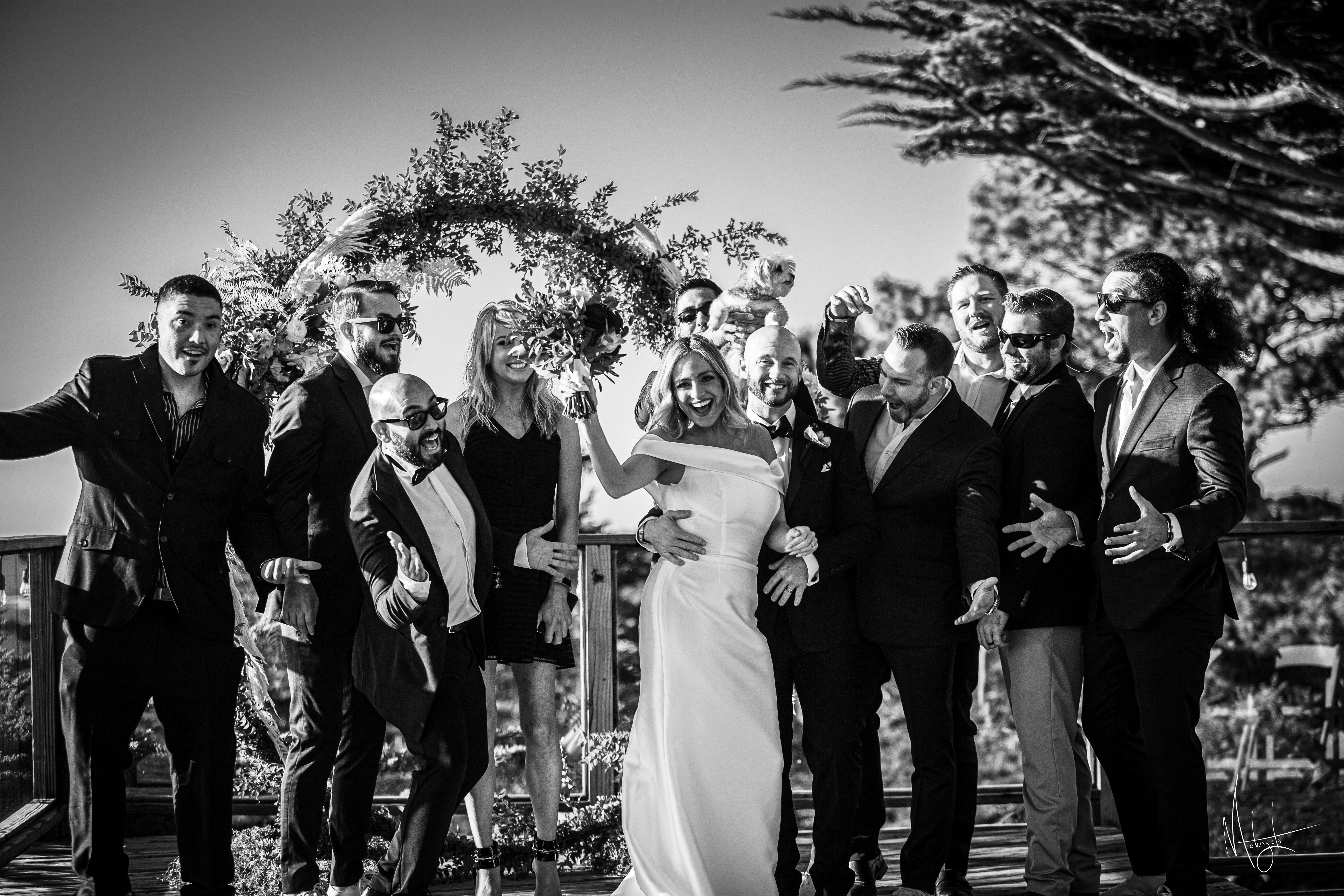 a group of people standing next to each other