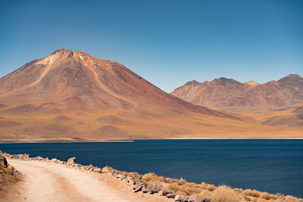 a large body of water surrounded by mountains