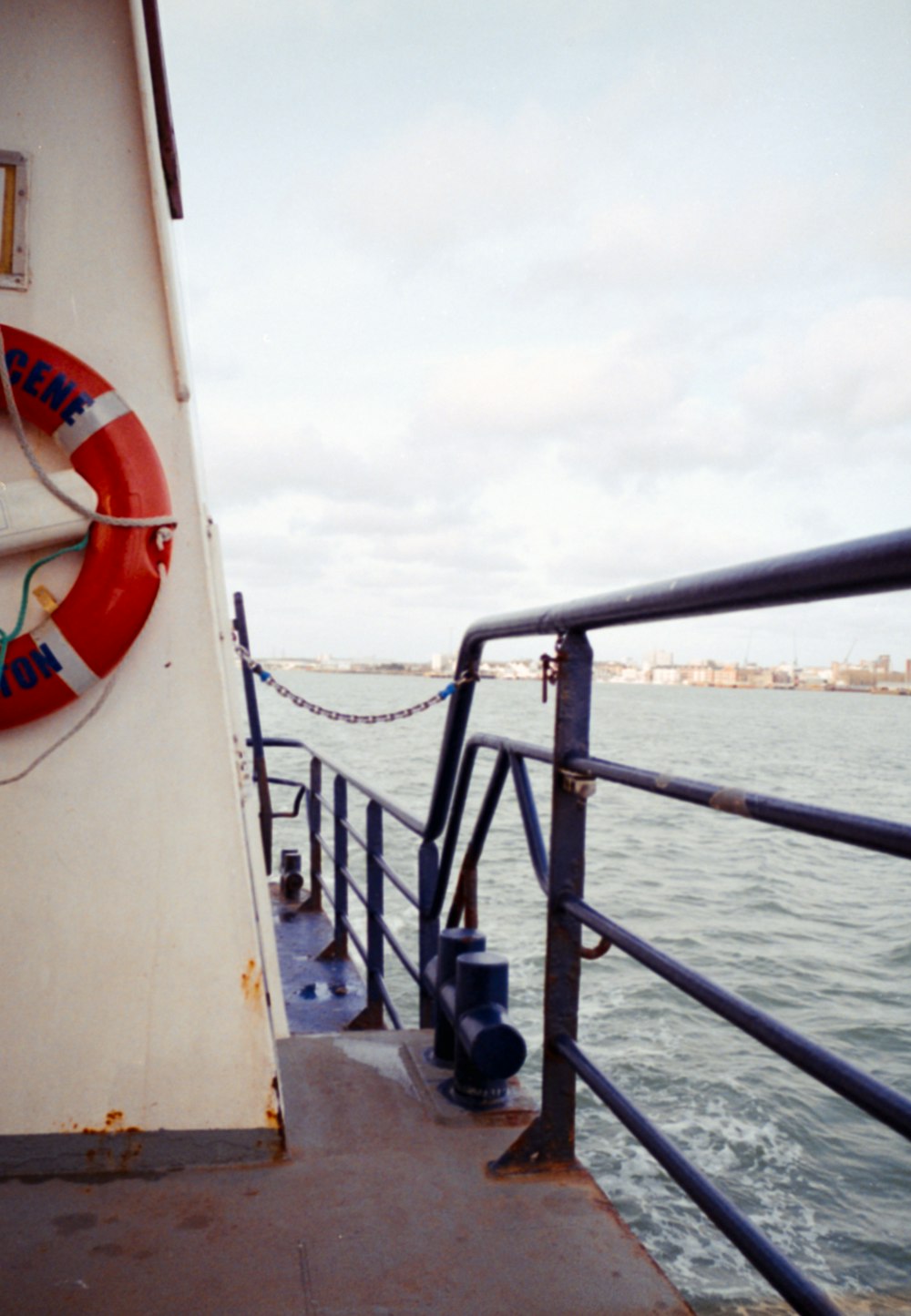 a life preserver on the side of a boat