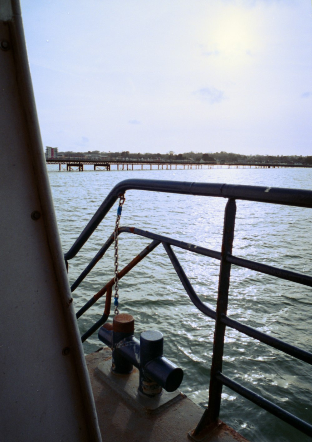 a view of the water from a boat