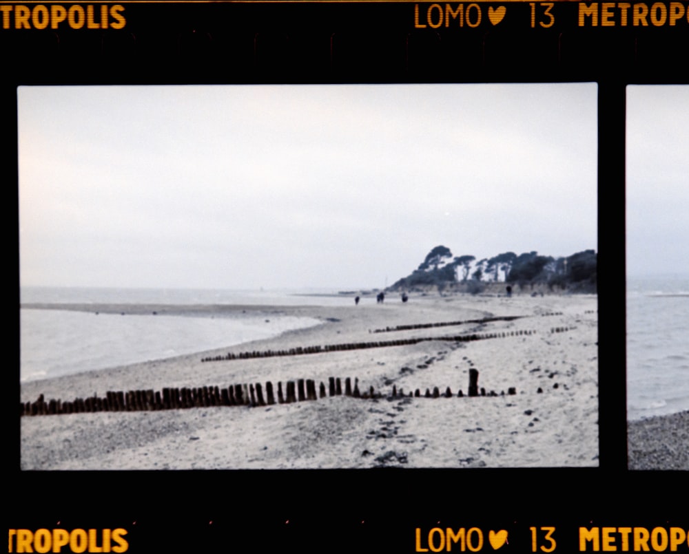 a couple of pictures of a beach and water