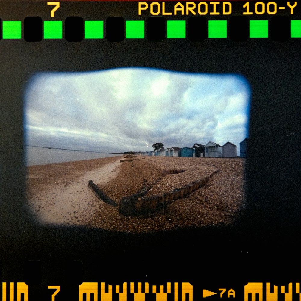 a picture of a beach taken through a camera