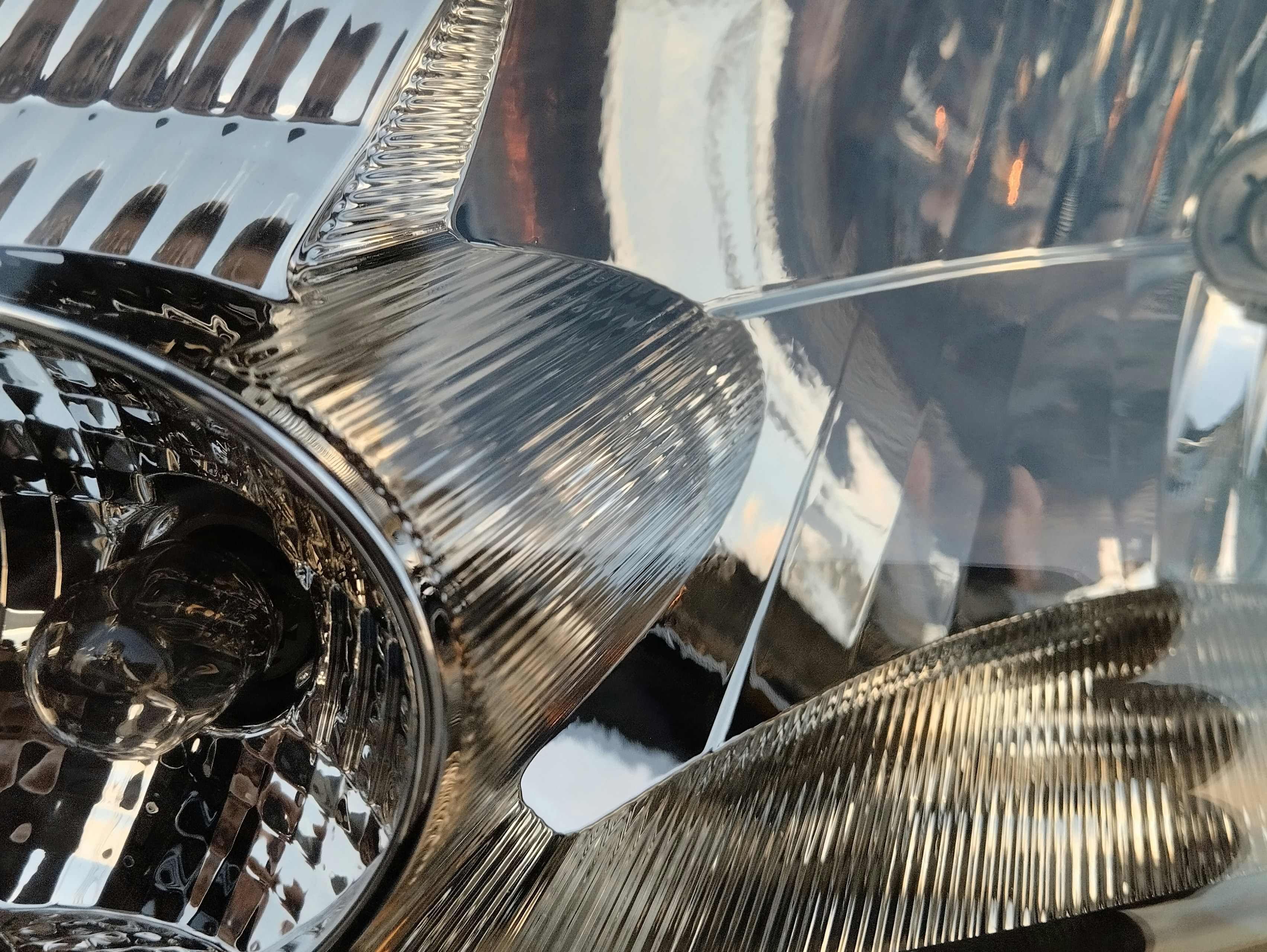 a close up of a shiny metal object