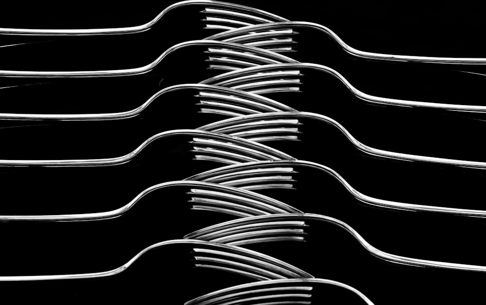 a black and white photo of a bunch of wires