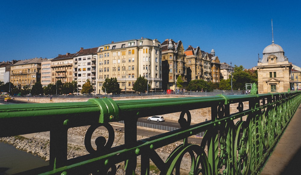 a view of a city from a bridge