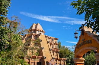 a tall building with a clock on the side of it