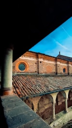 a view of a building from the roof of a building