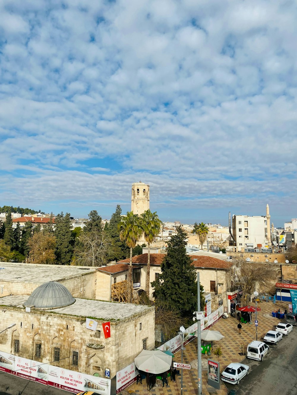 a view of a city from the top of a building