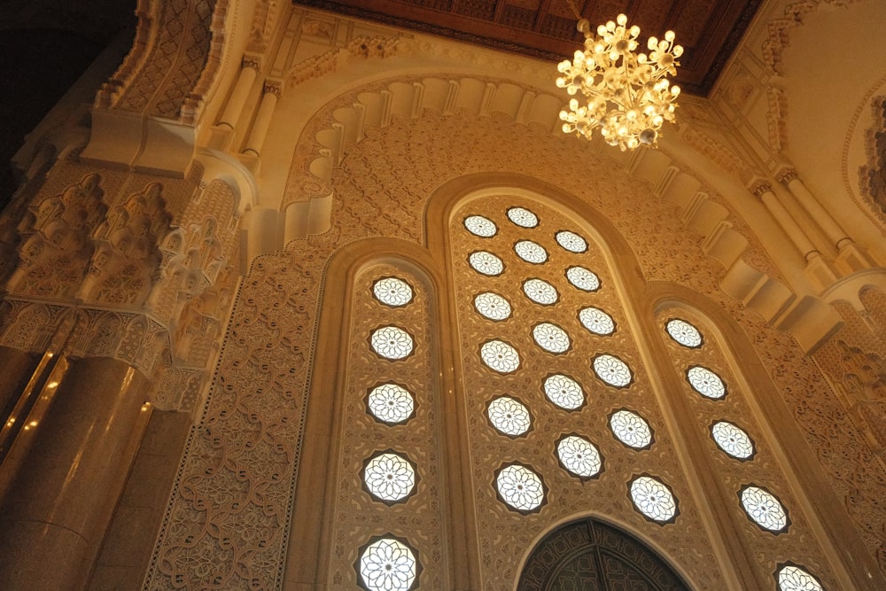 a chandelier hanging from the ceiling of a building