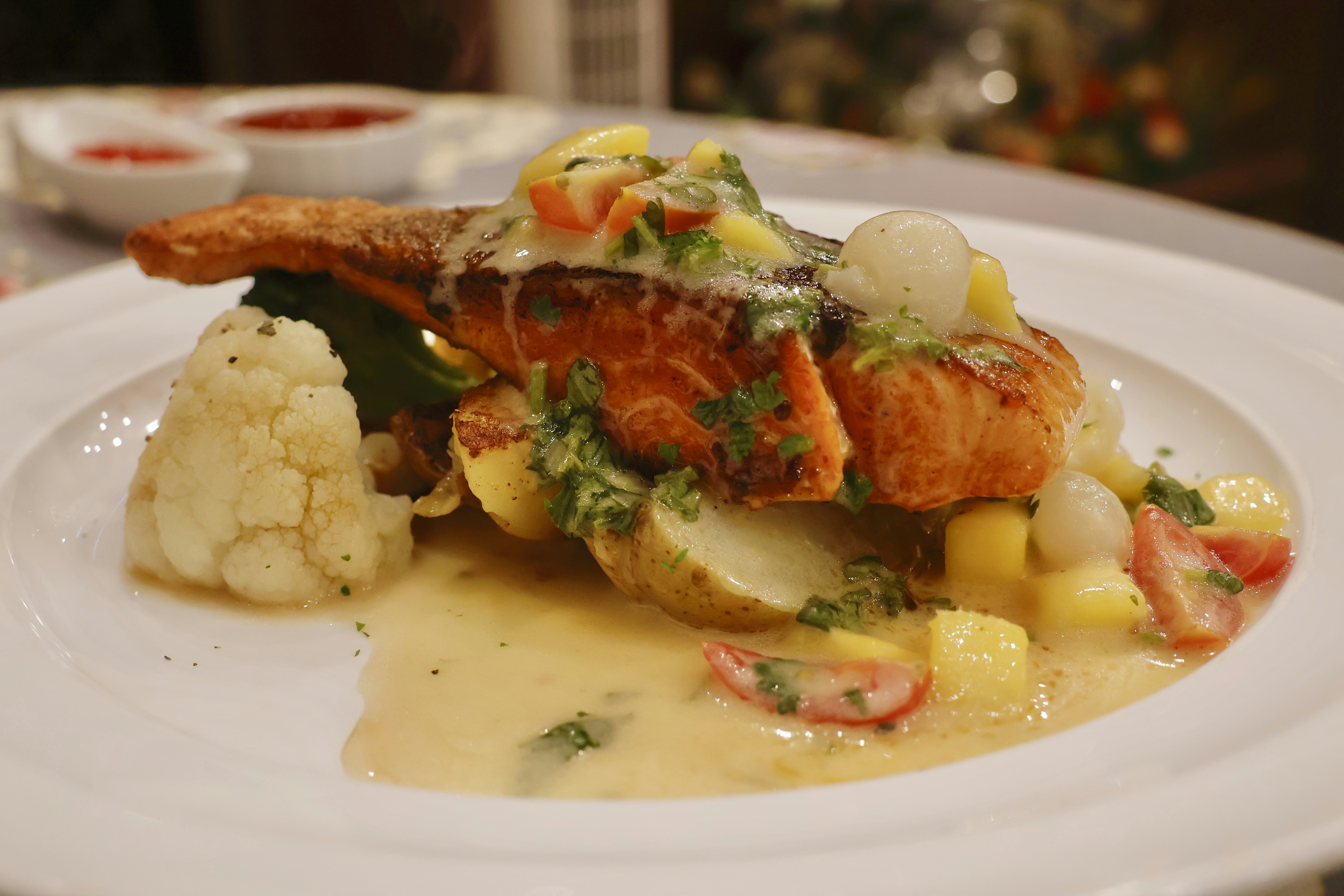 Grilled salmon fillet