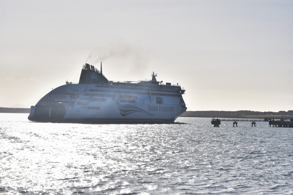 a large cruise ship in the middle of a body of water