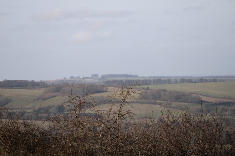 a view of the countryside from a distance