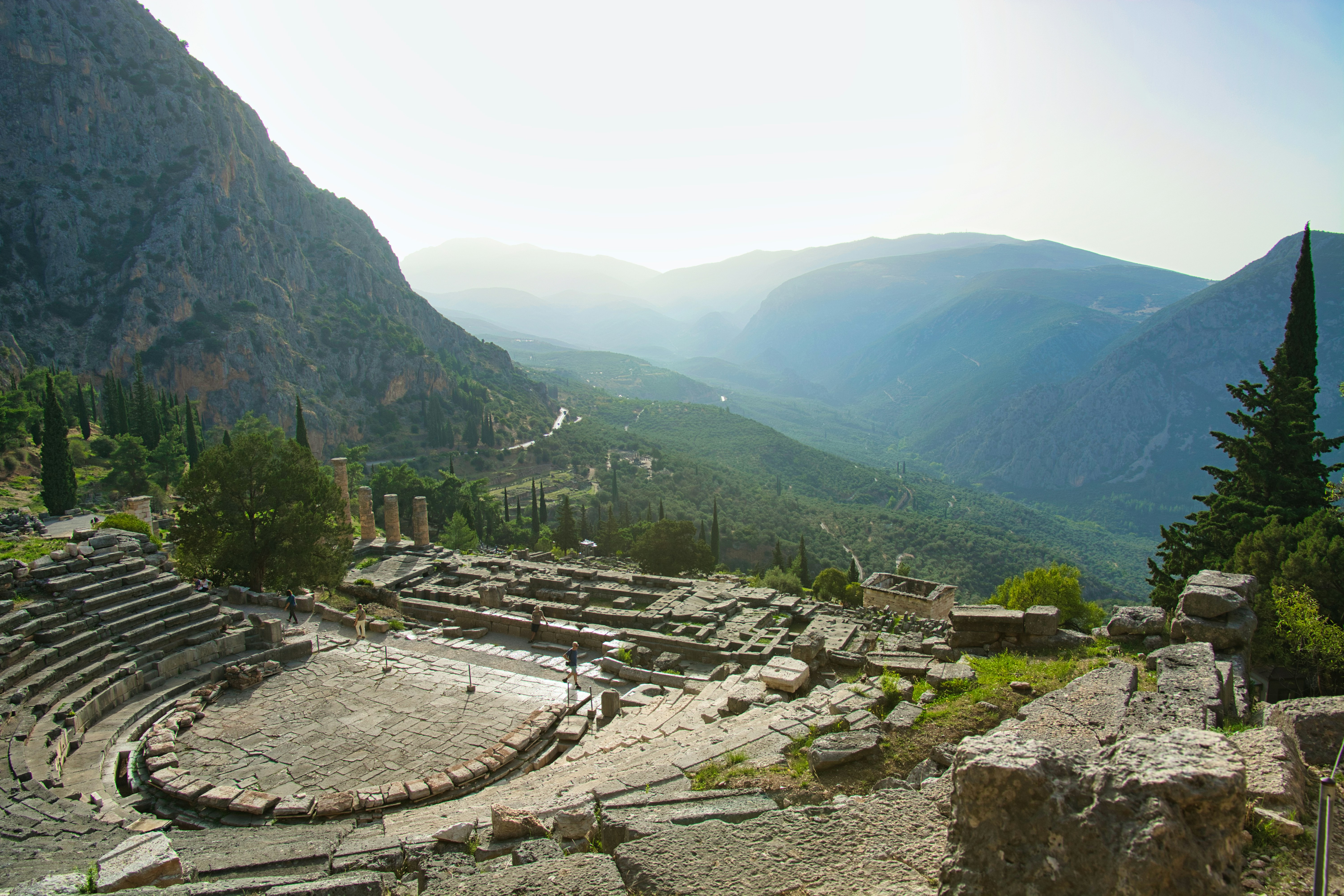 a view of the ruins of a roman theatre
