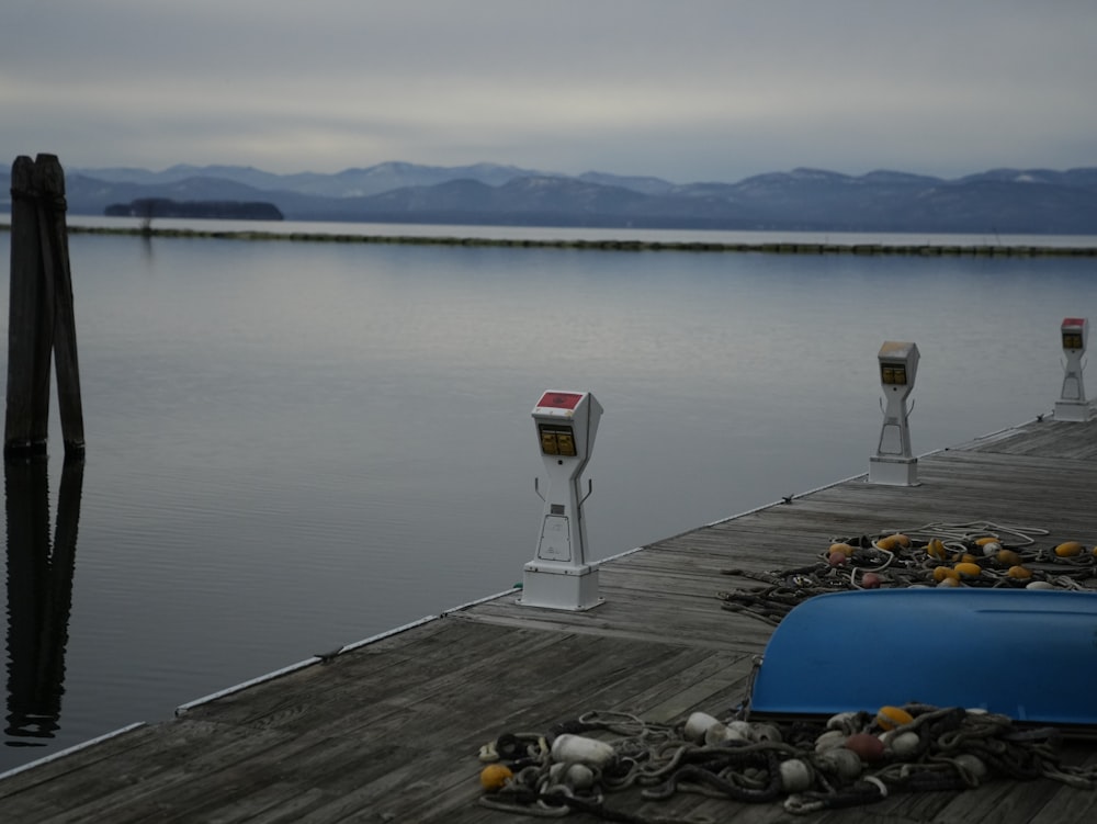 a dock with a couple of meters on it