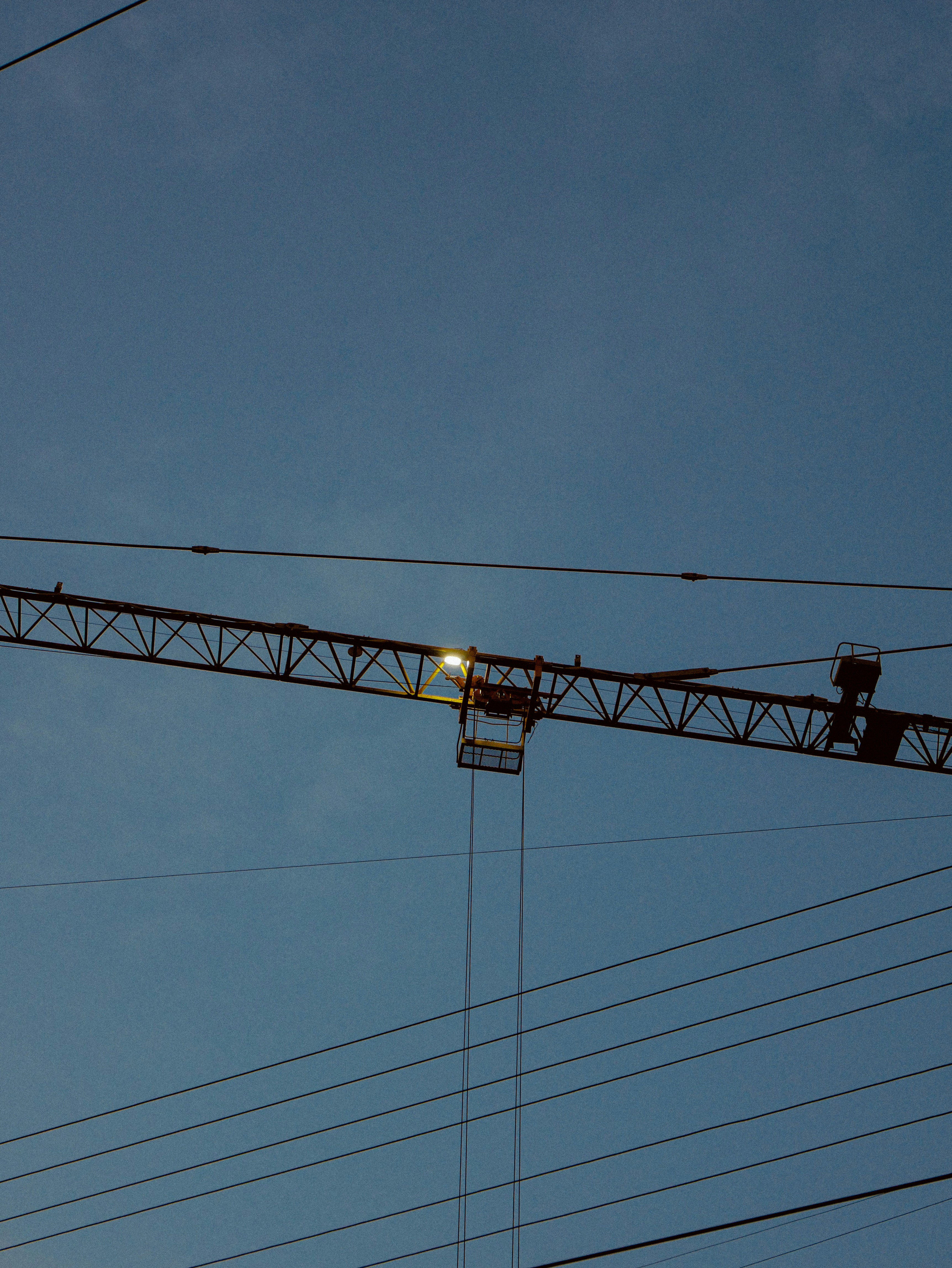 a couple of lights that are on some wires