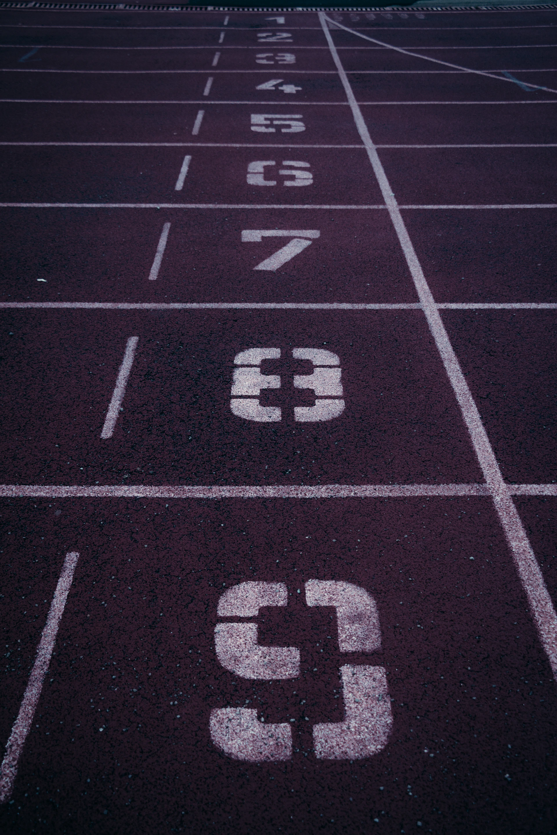 a parking lot with numbers painted on it