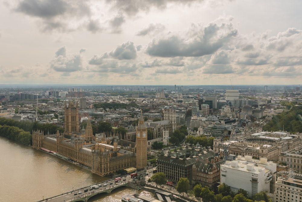 a view of the city of london and the river thames