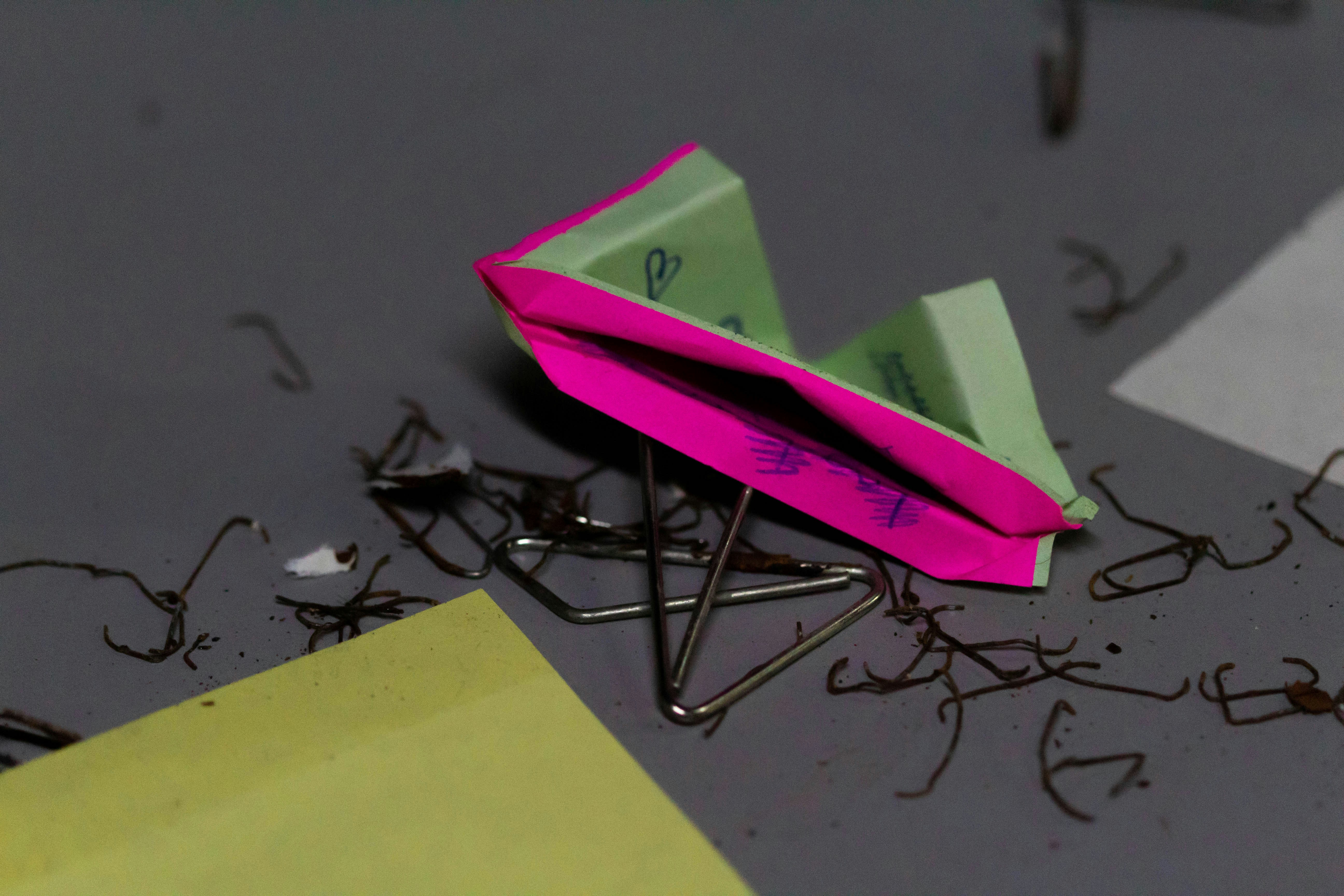 Desk covered in sticky notes