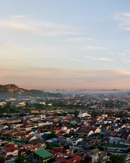 a view of a city with lots of houses