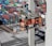 an overhead view of cargo containers and a crane