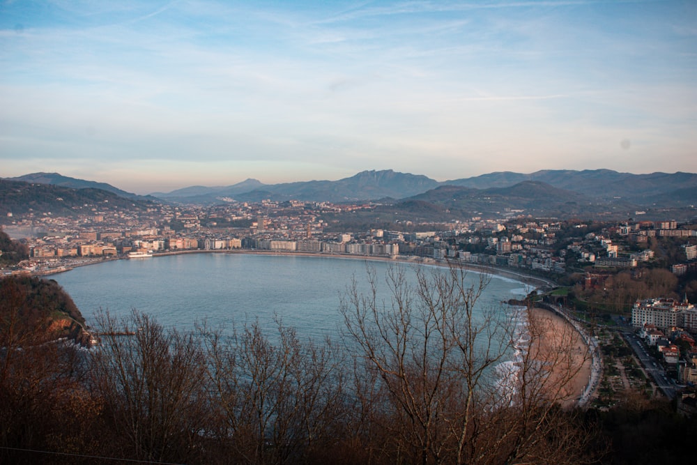 a large body of water surrounded by mountains