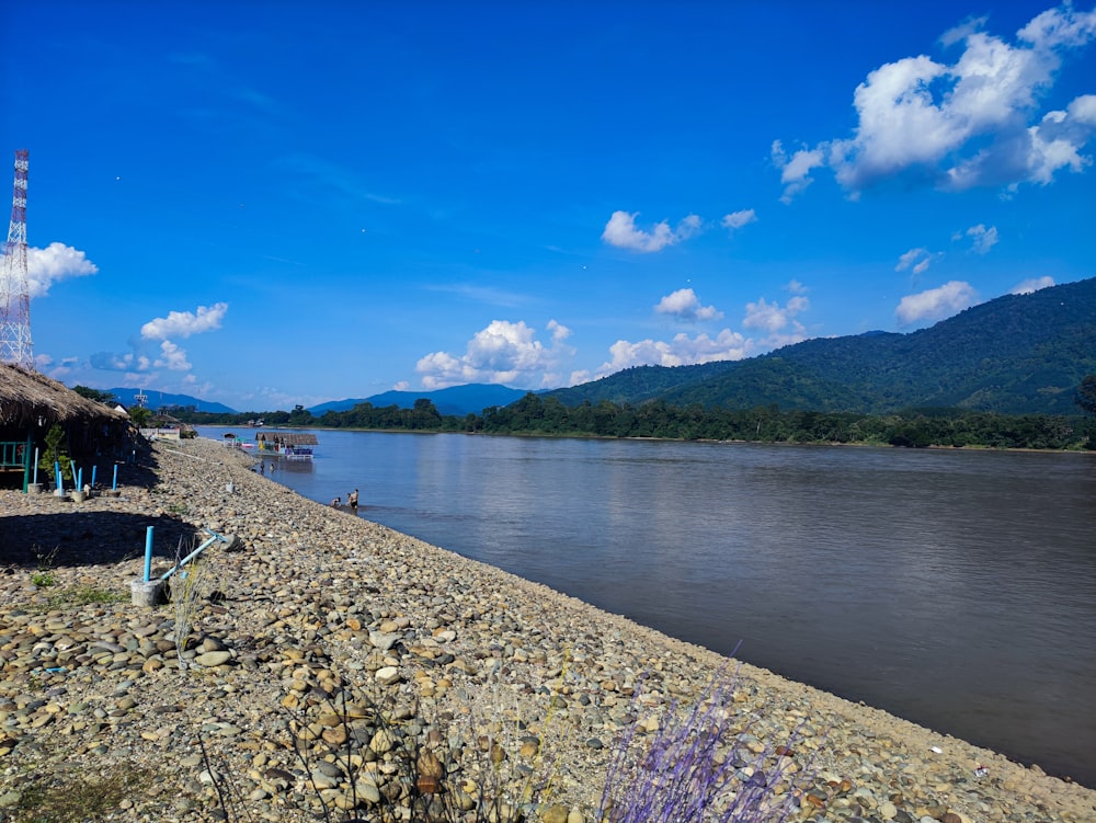 a body of water surrounded by mountains and trees