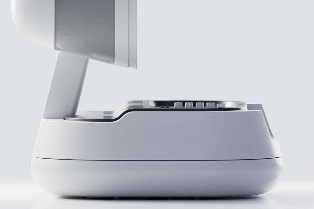 a close up of a device with a white background