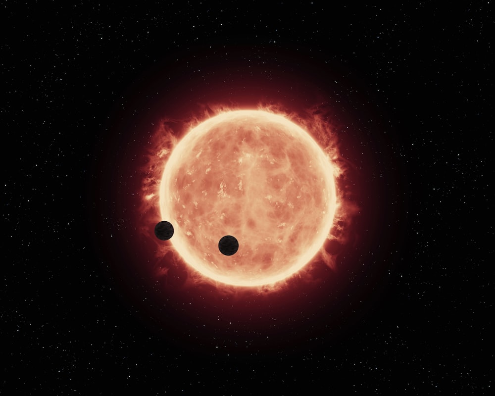 Impresión artística de dos planetas frente a una estrella