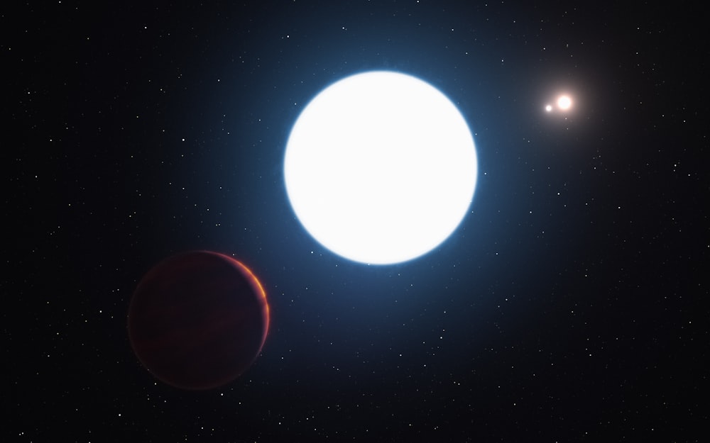 an artist's impression of two planets in the sky