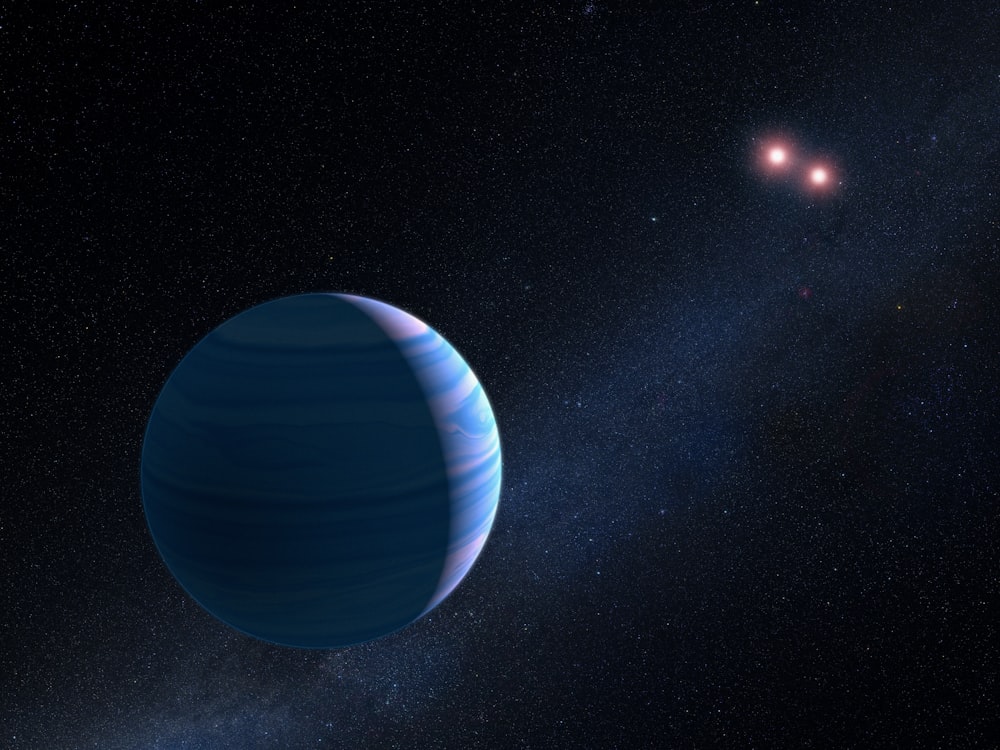 an artist's rendering of a planet with a star in the background