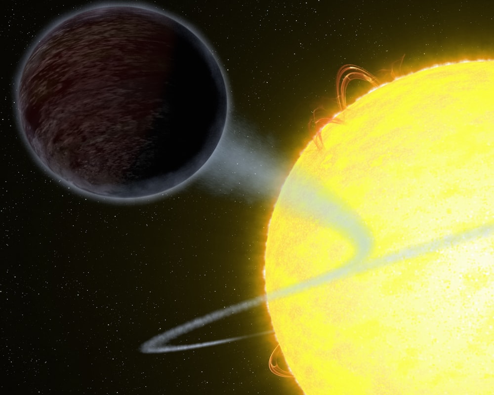 an artist's rendering of a star and a planet