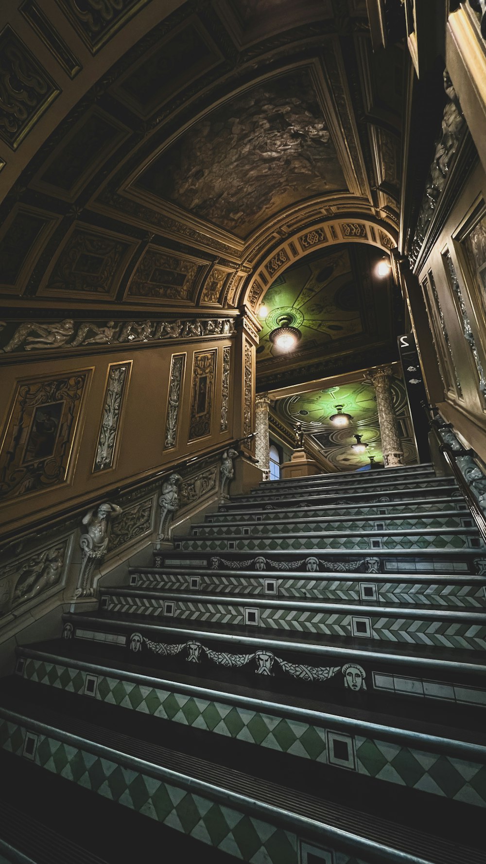 a set of stairs leading up to the top of a building