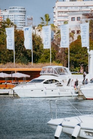 a couple of boats that are sitting in the water
