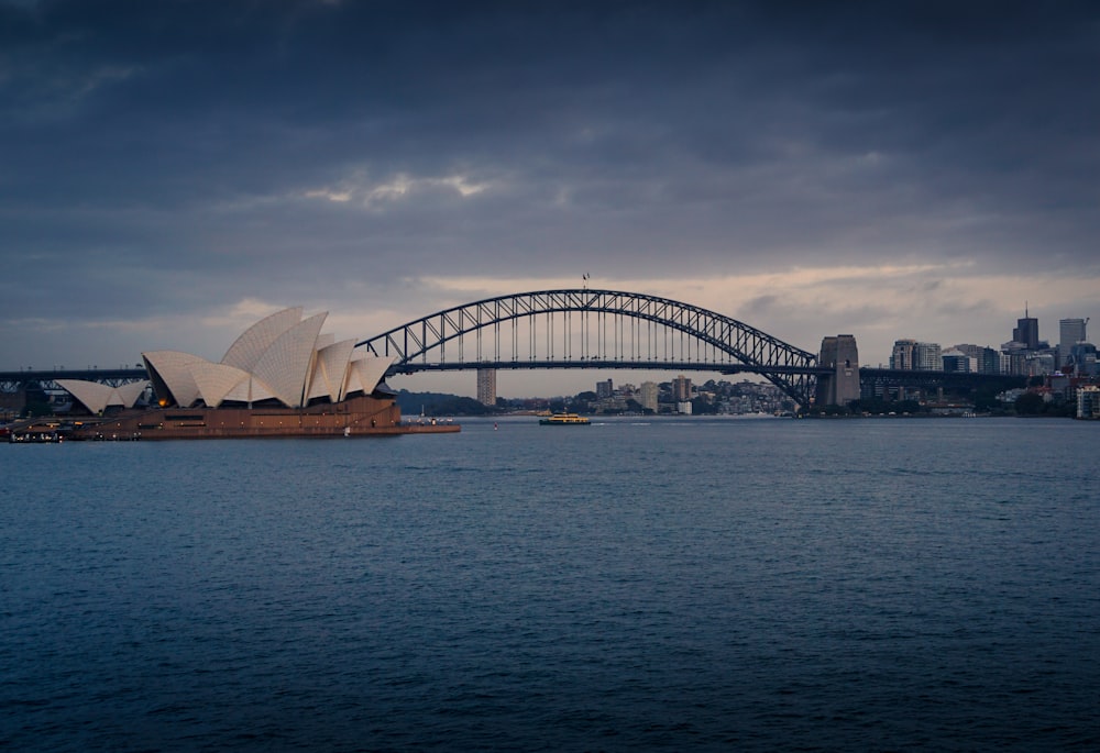 a large bridge over a large body of water