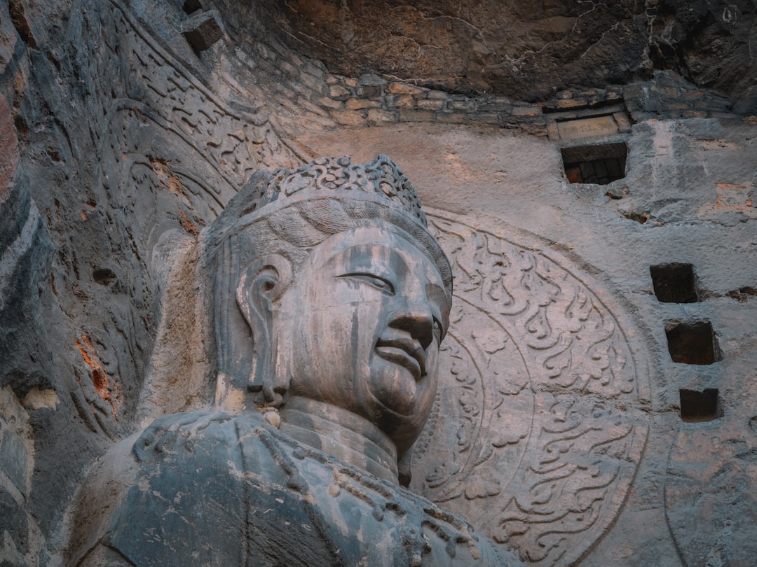 Buddhist cave sculptures at a Chinese grotto site