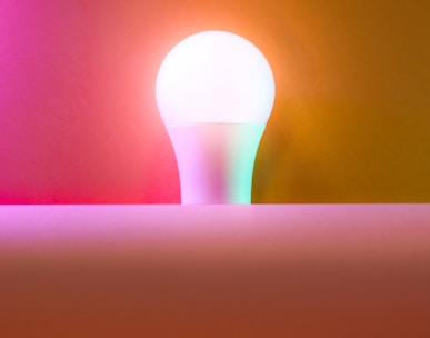 a light bulb sitting on top of a table