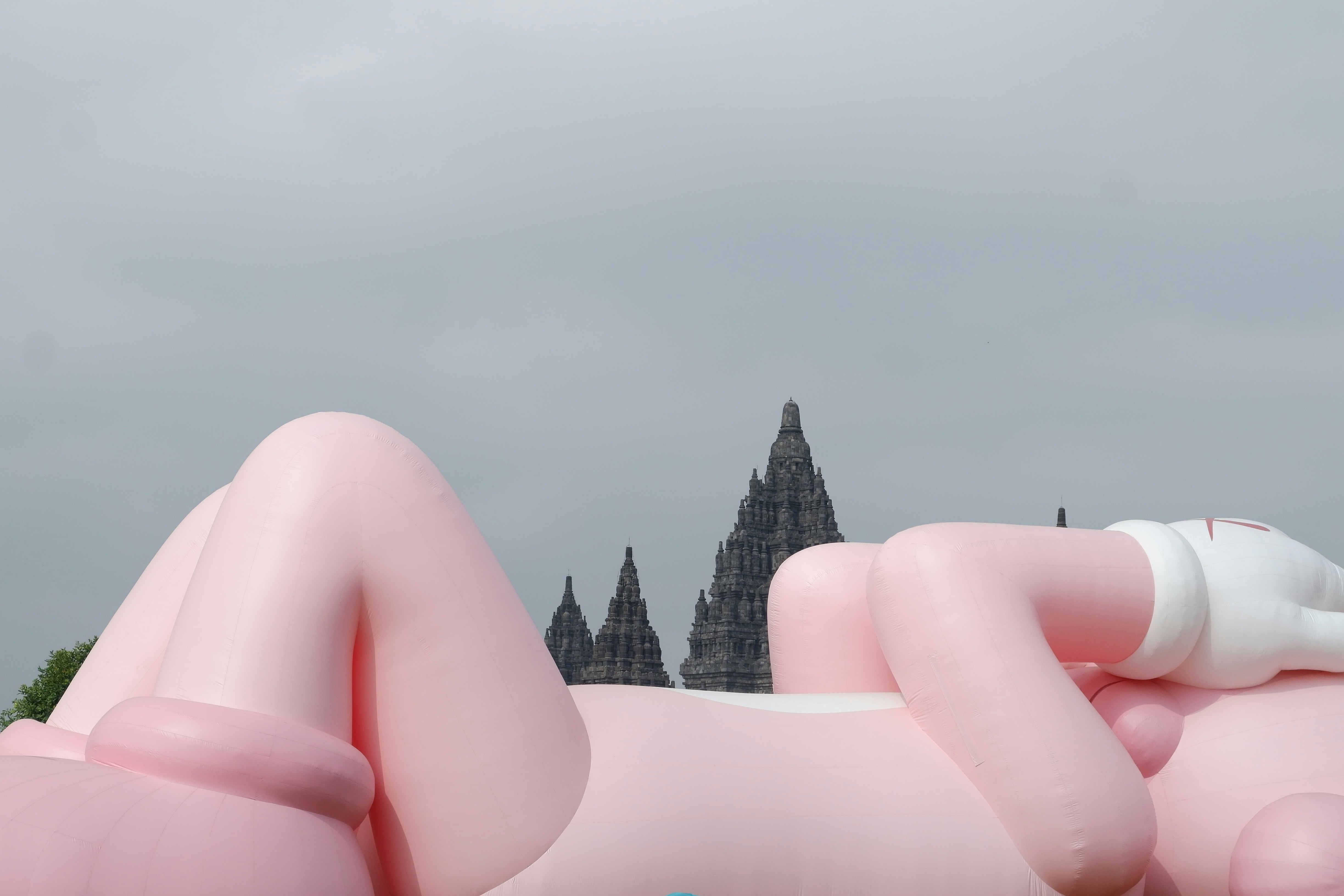 a large inflatable float with a person lying on top of it