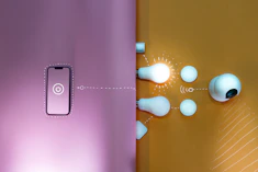 a cell phone is connected to a light switch